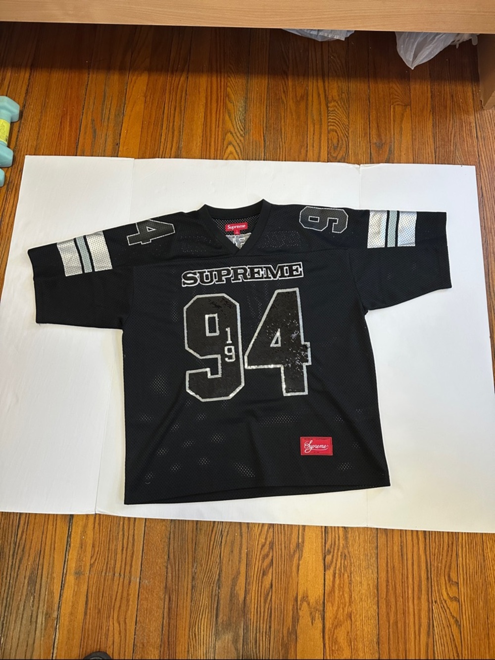 Supreme Sequin Football Jersey FW25 - Black - Size Medium